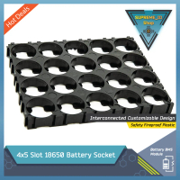 4x5 slot 18650 Battery Interconnected/Customizable Socket Bracket Holder Spacer Fireproof Plastic Te