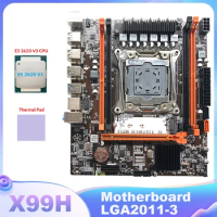 X99H Motherboard LGA2011-3 Computer Motherboard Support Xeon E5 2678 2666 V3 Series CPU With E5 2620 V3 CPU+Thermal Pad