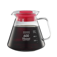 【Tiamo】耐熱玻璃咖啡花茶壺600cc-紅色(HG2297R)