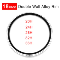 18 Inch Small Wheel Bike Rims Double Layer Aluminum Alloy Bicycle CNC Rims 20/24/28/32/36 Hole A/V Valve Black Can Customized