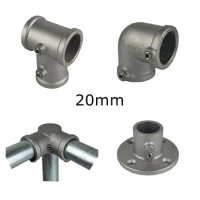 Aluminum alloy Connector Elbow Tee Base Flat Three-dimensional Fitting Connection Fastener 20mm Steel Tube Shelf Parts