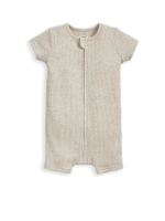 ชุดรอมเปอร์เด็กทารก Organic Ribbed Zip สีOatmeal