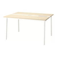 MITTZON 會議桌, 實木貼皮, 樺木/白色