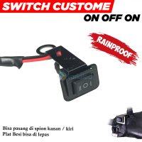 Switch ON/OFF/ON Untuk Tambahan Custom Motor Mobil Rainproff saklar Mounting untuk baut spion tahan 