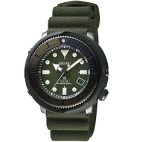 SEIKO 精工錶 PROSPEX 太陽能潛水錶 V157-0DC0G(SNE535P1)-46mm-綠面膠帶【刷卡回饋 分期0利率】【APP下單點數13倍送】