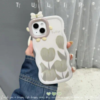 Luxury Tulip Flower Case for iPhone 11 12 13 14 PRO Max Plus Painting mobile phone case for apple iPhone X XR XS 7 8 SE 2020