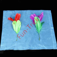 Handkerchief Appearing Two Flowers -- Magic Trick , Stage Magic