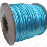 1.5mm Aqua Blue Rattail Satin Nylon Cord Chinese Knot Beading Cord+Macrame Rope Bracelet Cords Accessories 80m/roll