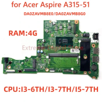 For Acer Aspire A315-51 laptop motherboard DA0ZAVMB8E0/DA0ZAVMB8G0 with CPU I3 I5 4GB RAM DDR4 100% tested fully Work
