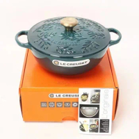 France 26cm Liner Black Enamel Cast Iron Pots Enamel Kitchenware Mommy Pots Stew Pot Kitchen Accessories Pots for Cooking