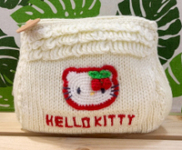 【震撼精品百貨】Hello Kitty 凱蒂貓~日本SANRIO三麗鷗針織手提袋/收納袋-白#01651