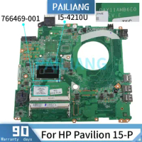 PAILIANG Laptop motherboard For HP Pavilion 15-P I5-4210U Mainboard DAY11AMB6E0 766469-001 SR1EF DDR3 tesed