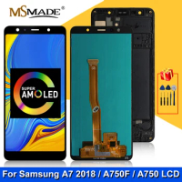 6.0" Super AMOLED For Samsung Galaxy A7 2018 Display A750 LCD SM-A750F A750F Display Touch Screen Replace For Samsung A750F LCD
