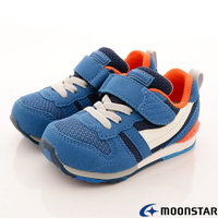 ★日本月星Moonstar機能童鞋HI系列寬楦頂級學步鞋款2121S5藍(中小童段)