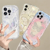 Sarung Telefon TPU, Sarung Lembut, Reka Bentuk 3D Rama-rama Masonry, Tepi Gelombang Lembut, Sesuai u