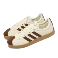 【adidas 愛迪達】休閒鞋 VL Court 2.0 男鞋 女鞋 米白 棕 皮革 麂皮 膠底 復古 愛迪達(ID6016)