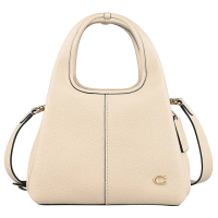 【COACH】COACH Lana 23復古金屬C字LOGO牛皮手提肩背斜背菜籃子包(象牙白)