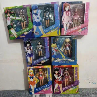 Anime Pretty Guardian Sailor Moon Tsukino Usagi Sailor Mercury Venus Jupiter Saturn PVC Action Figure Model Toys Child Present