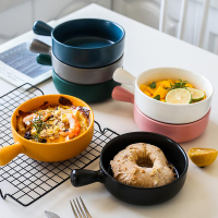 烤箱焗飯碗陶瓷水果沙拉碗烘焙單柄烤盤日式家用早餐碗盤擺拍盤子