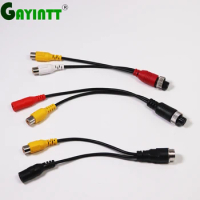 GAYINTT 4 Pin Female Male to AV DC Cable Rca Video Audio Power Cable For Car Monitor Camera DVR Connection Line
