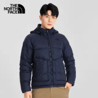 【The North Face】北面男款深藍色防潑水防風羽絨外套|5AZRRG1