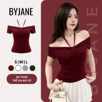 [FREE SHIP](MỞ BÁN) Áo Thun Trễ Vai Thắt Dây Cổ Yếm - BYJANE-615
