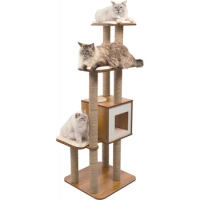 Catit Vesper High Base Extra Large Cat Tree, Cat Furniture, 52060, Walnut