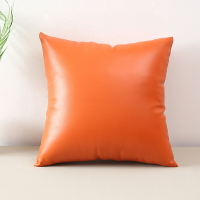 現代簡約網紅橘紅色皮沙發抱枕客廳仿真皮腰枕靠包北歐輕奢大靠背