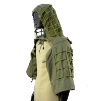 Airsoft Sniper Ghillie Suit Tactical Combat Hood Ghillie Suit Gear Outdoor Hunting Shooting Ghillie Shawl Clothes