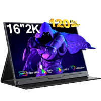 UPERFECT 2K 16'' 120Hz Portable Gaming Monitor 2560x1600 QHD Travel Laptop Display IPS Computer External Second Screen USB C HD