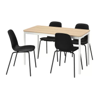 TOMMARYD/LIDÅS 餐桌附4張餐椅, 碳黑色 碳黑色/黑色/黑色, 130x70 公分