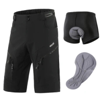 Men's Detachable Padded Bike Shorts with Pockets Breathable Biking Shorts Hiking Shorts Road Bike Cycling Underwear