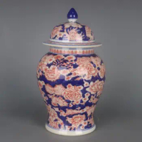 Qing Dynasty Peony Antique Chinese Famille Rose Vase Blue And White Red Porcelain Rose Vase Tall Vase Rose Canton