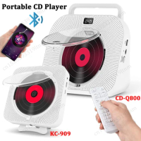 Wall Mounted CD Player Bluetooth Speaker Hifi Music Player Portable CD Players with IR Remote Control FM Radio U-Disk 3.5mm AUX