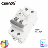 GEYA GYR9NM 230V RCBO 6KA MCB Residual Current Circuit Breaker With Over Current And Leakage Protection 10A 16A 25A 32A 40A