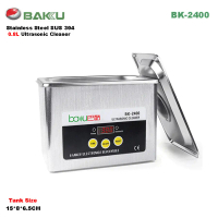 BAKU BK-2400 0.8 liter Stainless Steel Ultrasonic Cleaner Digital Sepeda Cleaning