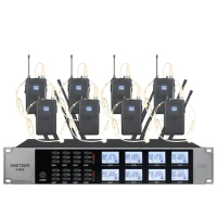 8-channel UHF wireless microphone system headset microphone suitable for outdoor activities in church and school stage microphon