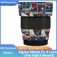 For Sigma 56mm F/1.4 DC DN Contemporary Decal Skin Vinyl Wrap Film Lens Protective Sticker 56 1.4 F1.4 For Fujifilm FUJI X Mount
