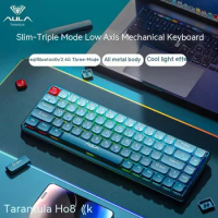 Aula H68 Low Axis Mechanical Keyboard Bluetooth Three Mode Green Red Axis Rgb Light Effect Wireless Keyboard Gift Boyfriend