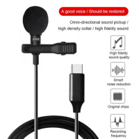 1.5m Mini Type-C Microphone USB Lapel Mic Condenser Audio Recording For Huawei Xiaomi Samsung Android Mobile Phone