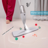 Spray Mop Otomatis Water Tank 0.35L Microfiber Kain microfiber dengan Plastik Gagang - Putih/Biru/Ab