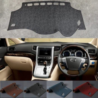 For Toyota VELLfire ALPHARD 20 AH20 2008 - 2015 Dashmat Leather Dashboard Cover Suede Dash Mat Pad Sunshade Accessories Nonslip