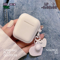 Ins Love Pendant Case For Apple Airpods 1/2 Protective Bluetooth Wireless Earphone Cover For Apple Air Pods Charging Box Bags