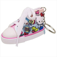 【震撼精品百貨】Hello Kitty 凱蒂貓 趣味帆布鞋造型迷你鑰匙圈-粉彩世界 震撼日式精品百貨
