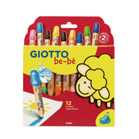 義大利 GIOTTO BEBE 可洗式寶寶木質蠟筆12色