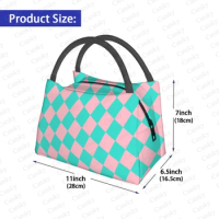 Checkerboard checkered Portable Aluminum Film Thermal Insulation Refrigerated Travel Thermal Insulation Portable Lunch Bag