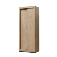 【唯熙傢俱】夏洛特橡木色3 x 7尺滑門衣櫃(衣櫥 衣櫃 衣物收納櫃 抽屜衣櫥櫃 收納櫃 置物櫃)
