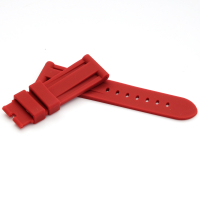 PARNIS BOX 24mm 代用錶帶 防水 矽膠錶帶 柔軟 艷紅