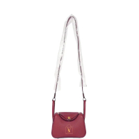 Tas Selempang Wanita Lindy Kulit Jeruk Premium Merah Maroon 18 cm dengan Furing Kain Parasut Diamond