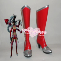 LOL Heart Seeker Vayne Red Long Halloween Cosplay Shoes Boots H016